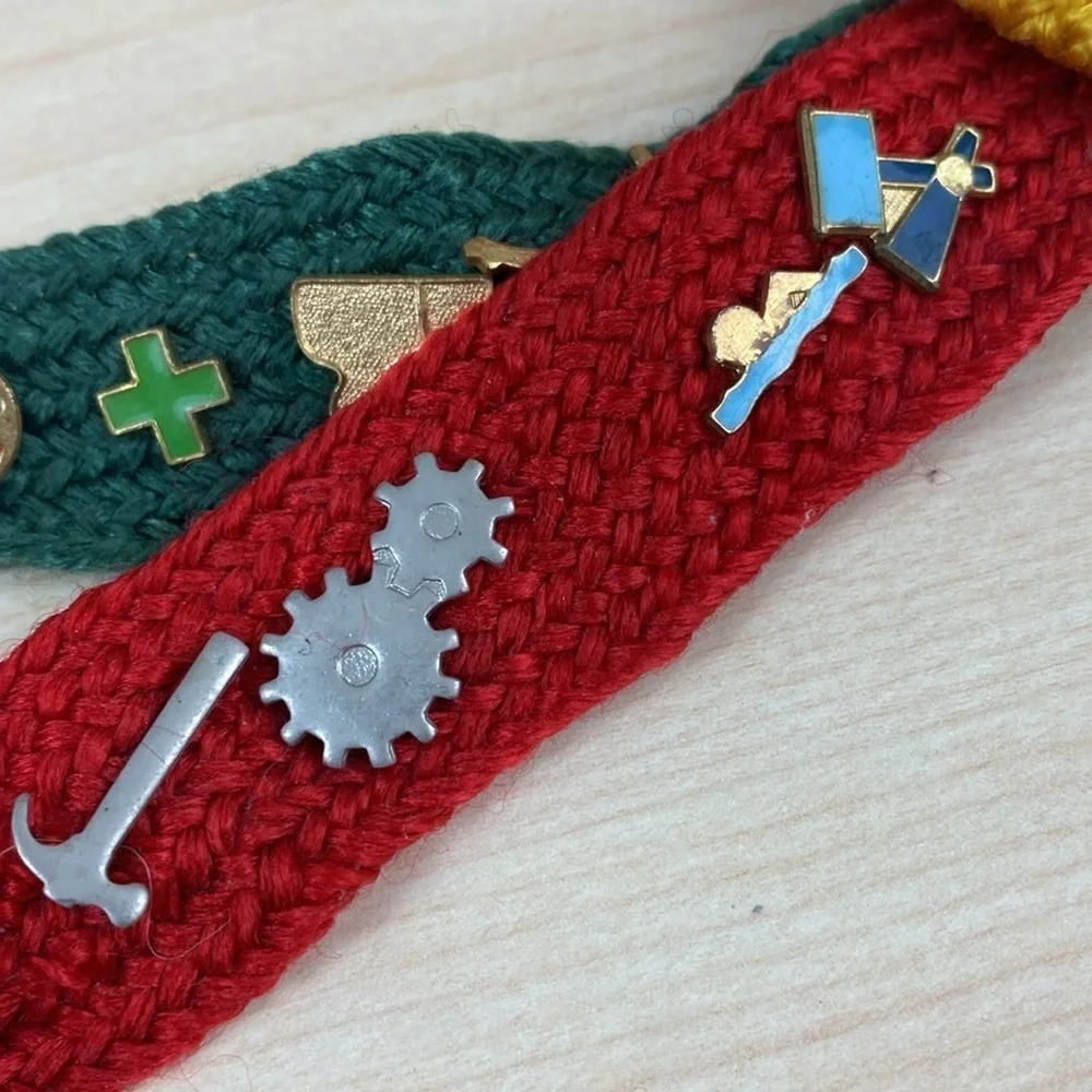 Vtg 80s Boy Scout Pins on Nylon Straps